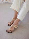 Load image into Gallery viewer, BIRKENSTOCK GIZEH BIG BUCKLE NUBUCK | SANDCASTLE