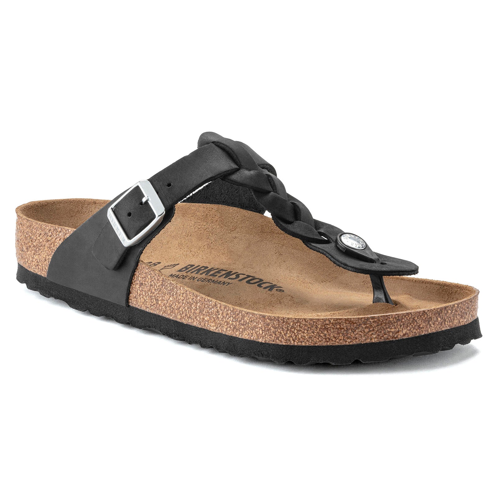 BIRKENSTOCK GIZEH BRAIDED LEATHER | BLACK