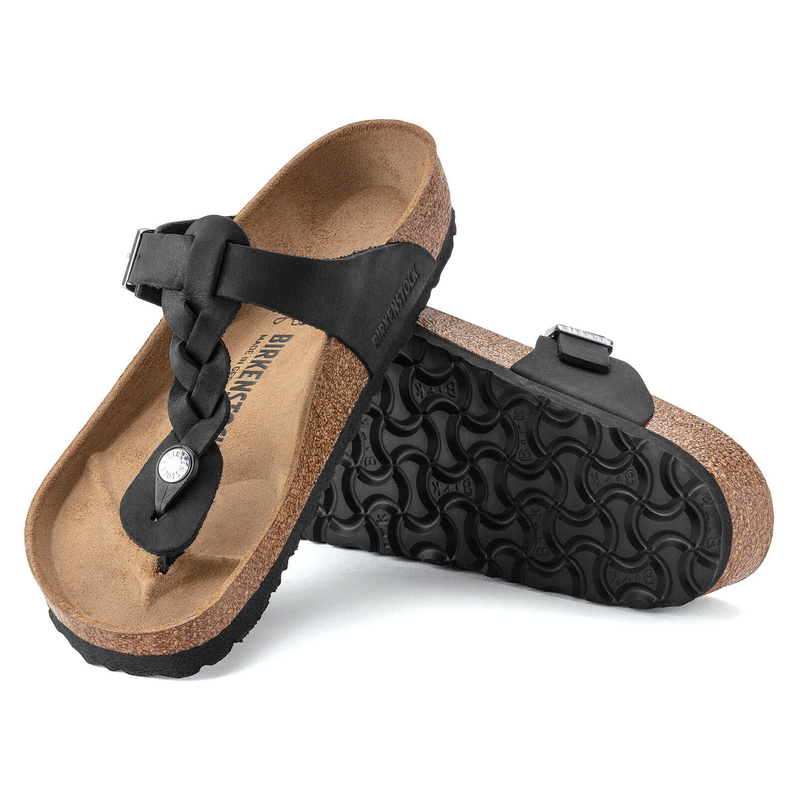 BIRKENSTOCK GIZEH BRAIDED LEATHER | BLACK