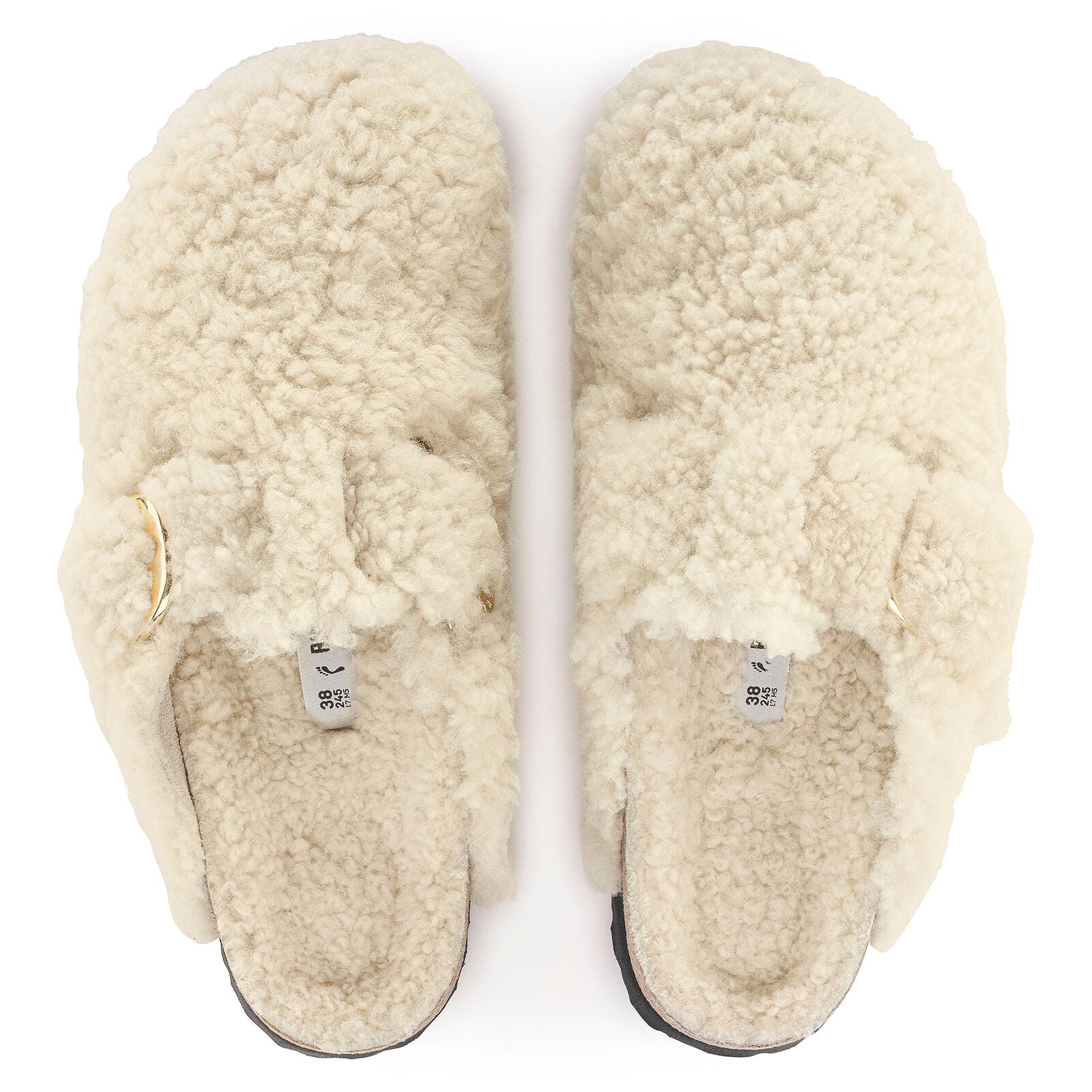 BIRKENSTOCK BOSTON BIG BUCKLE SHEARLING TEDDY | EGGSHELL