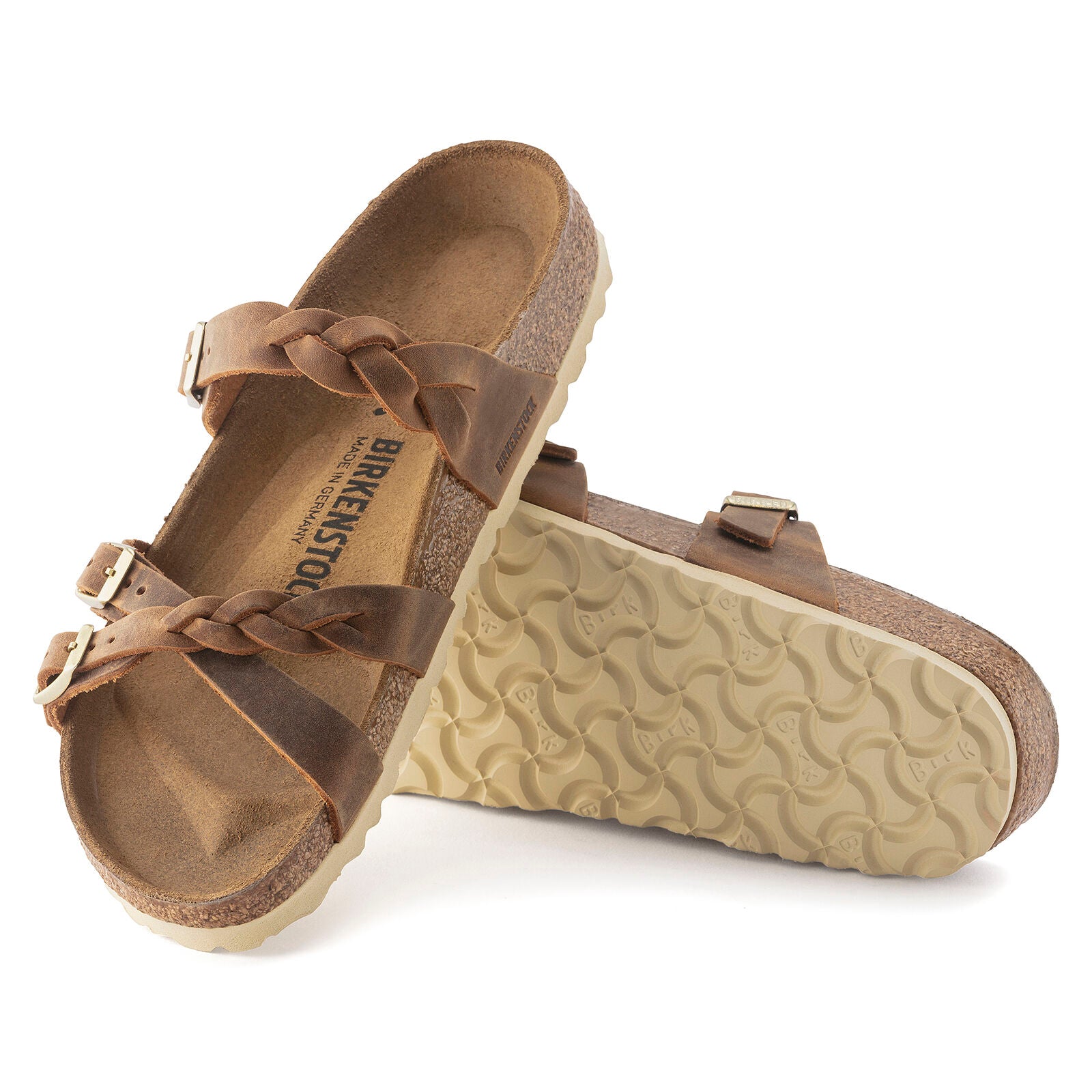 BIRKENSTOCK FRANCA BRAIDED LEATHER | COGNAC