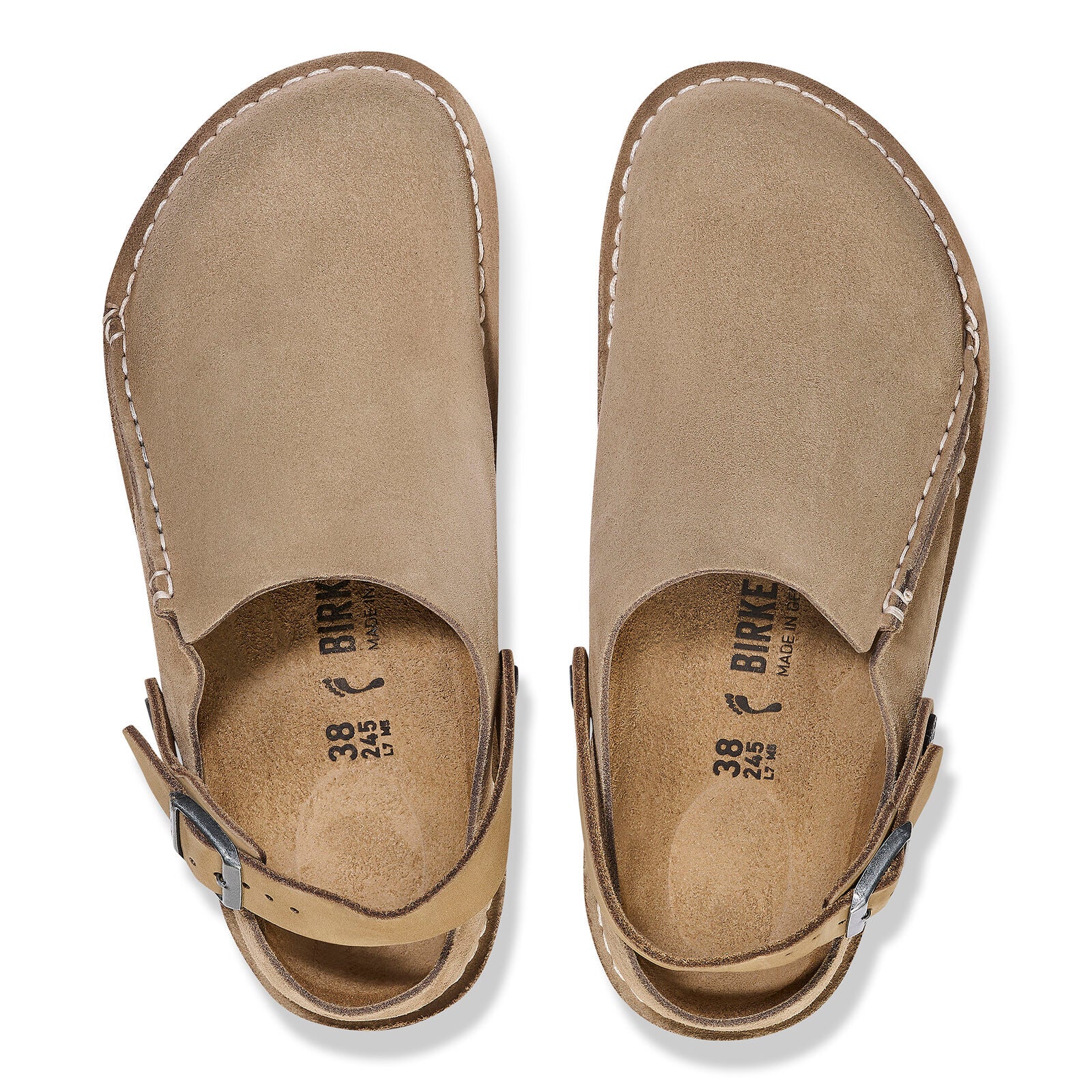 BIRKENSTOCK LUTRY PREMIUM SUEDE | GRAY TAUPE – THE HEN HOUSE
