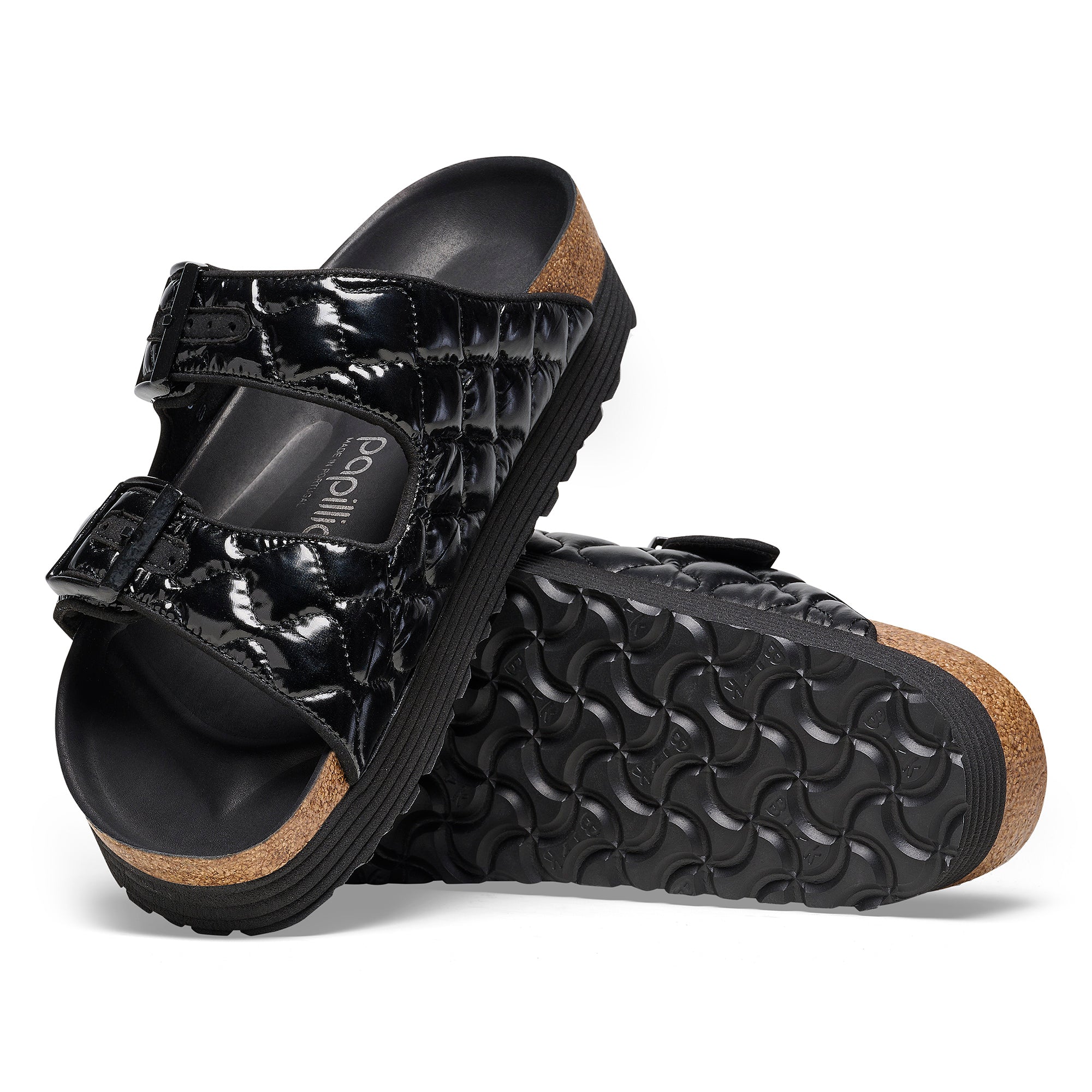 BIRKENSTOCK ARIZONA PLATFORM QUILTED | BLACK | The Hen House