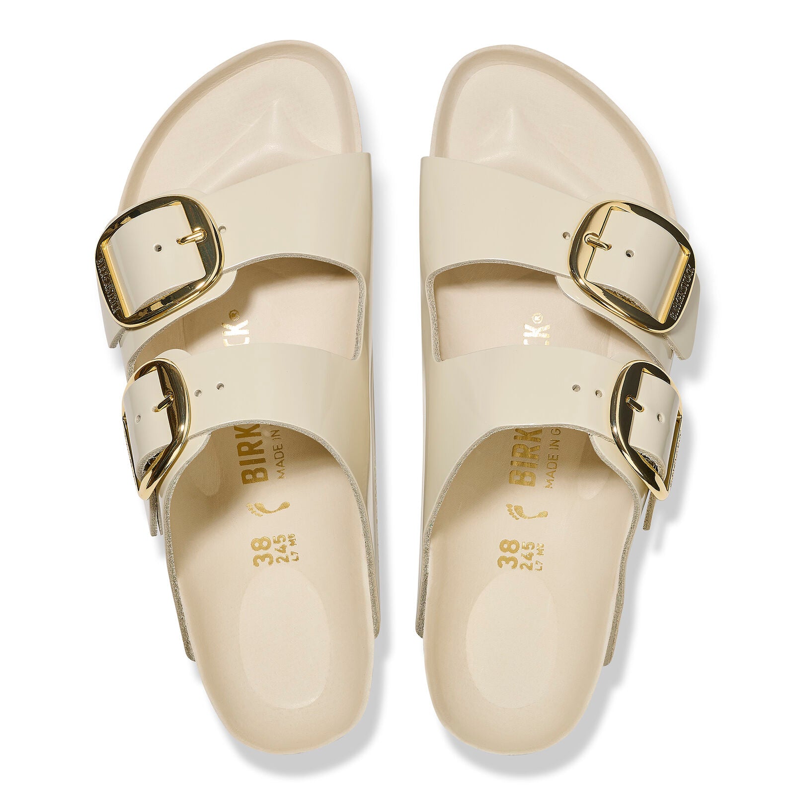 BIRKENSTOCK ARIZONA BIG BUCKLE HIGH SHINE | ECRU