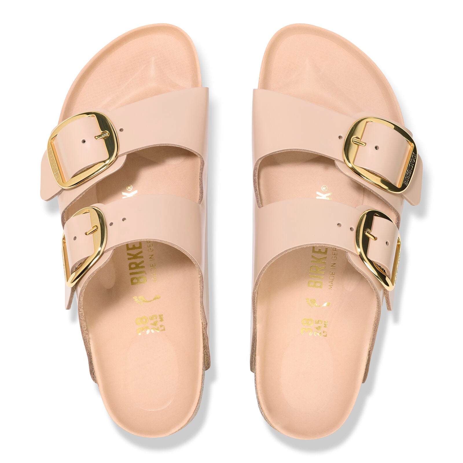 BIRKENSTOCK ARIZONA BIG BUCKLE HIGH SHINE | NEW BEIGE