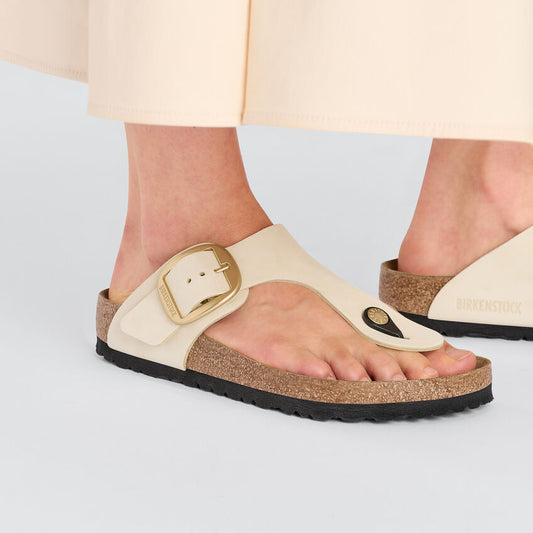 BIRKENSTOCK GIZEH BIG BUCKLE NUBUCK | ECRU