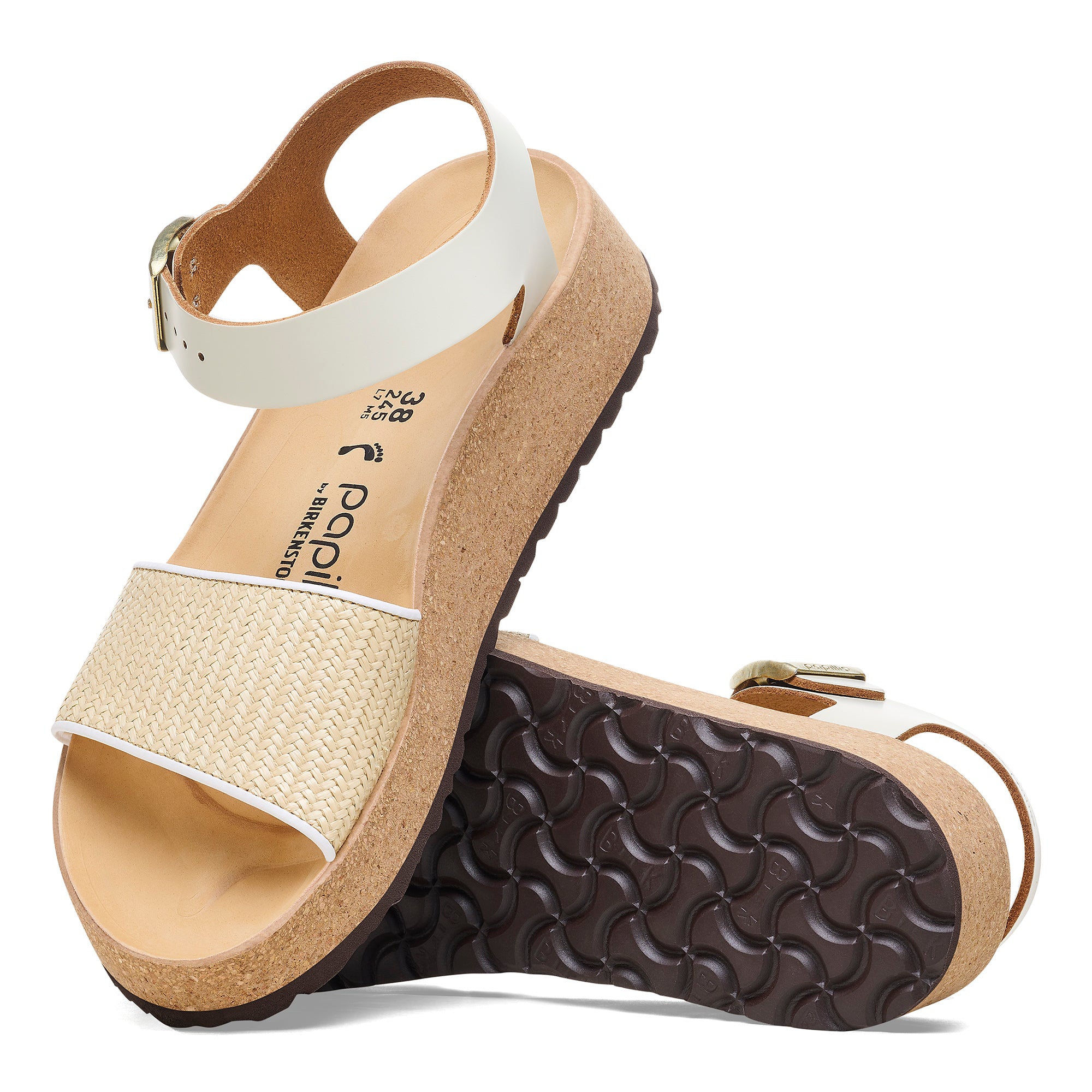 BIRKENSTOCK GLENDA LEATHER/RAFFIA | NATURAL