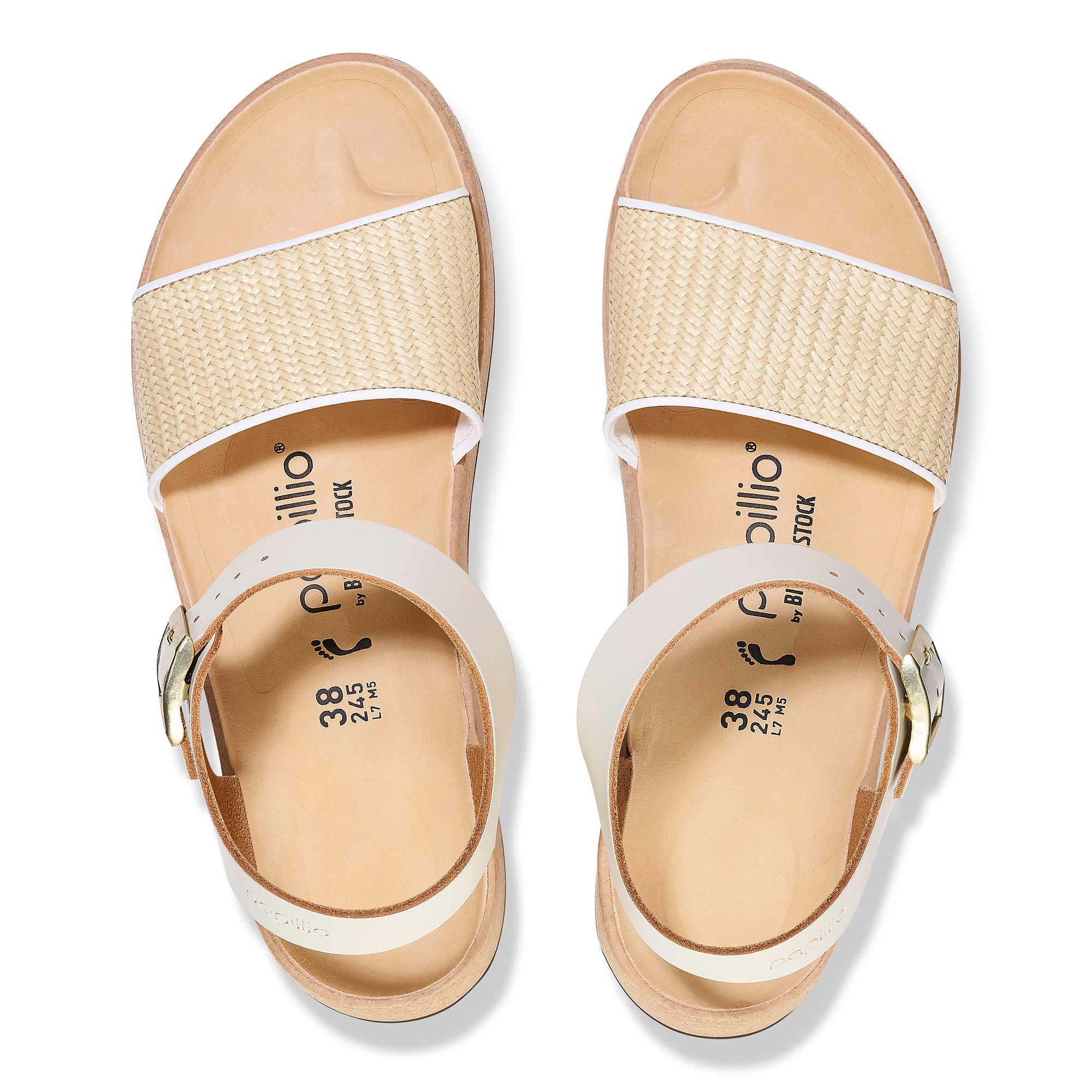 BIRKENSTOCK GLENDA LEATHER/RAFFIA | NATURAL