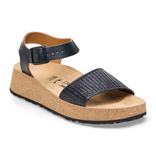 BIRKENSTOCK GLENDA LEATHER/RAFFIA | BLACK
