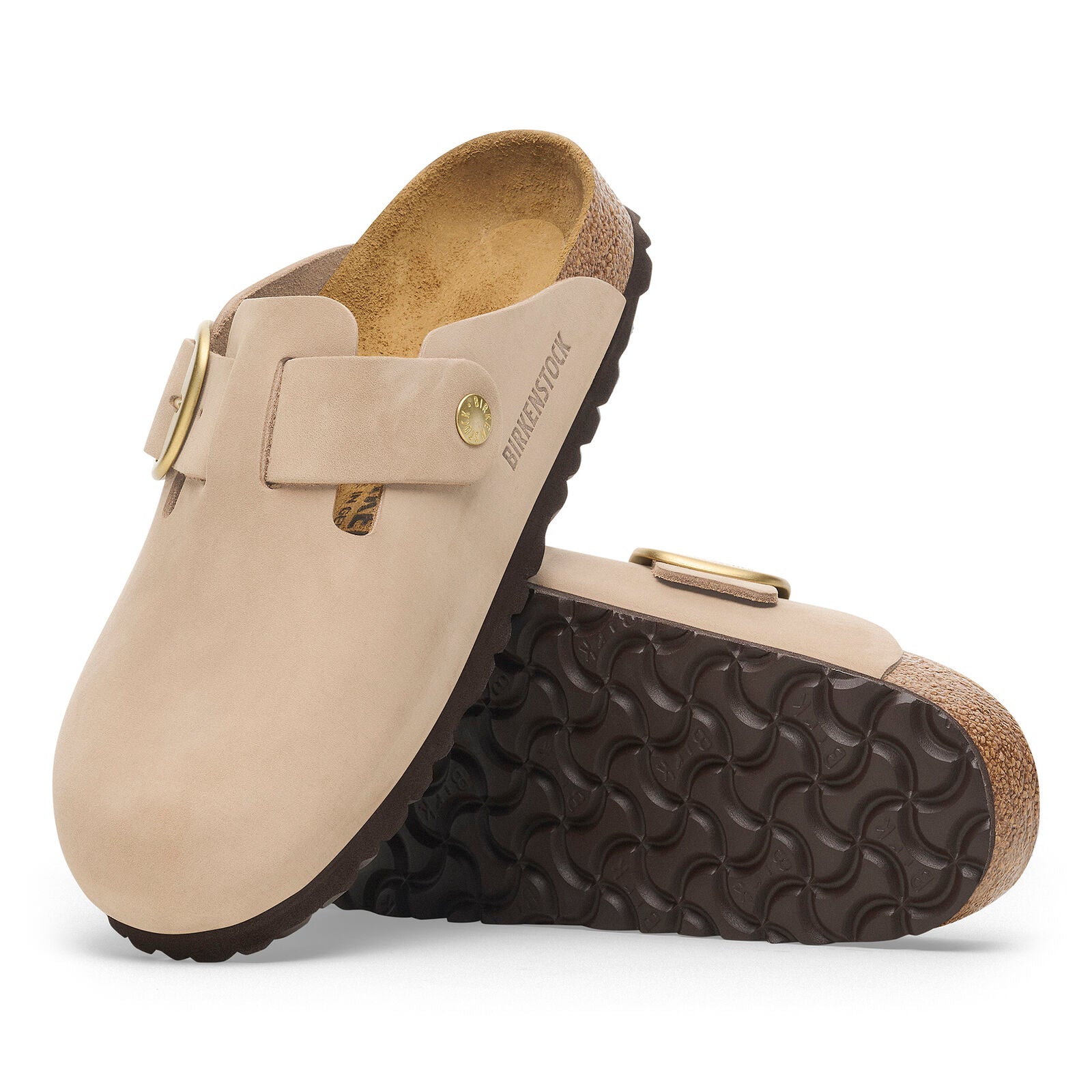BIRKENSTOCK BOSTON BIG BUCKLE NUBUCK | SANDCASTLE