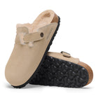 BIRKENSTOCK BOSTON SHEARLING SUEDE LEATHER | TAUPE
