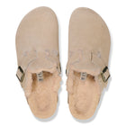 BIRKENSTOCK BOSTON SHEARLING SUEDE LEATHER | TAUPE