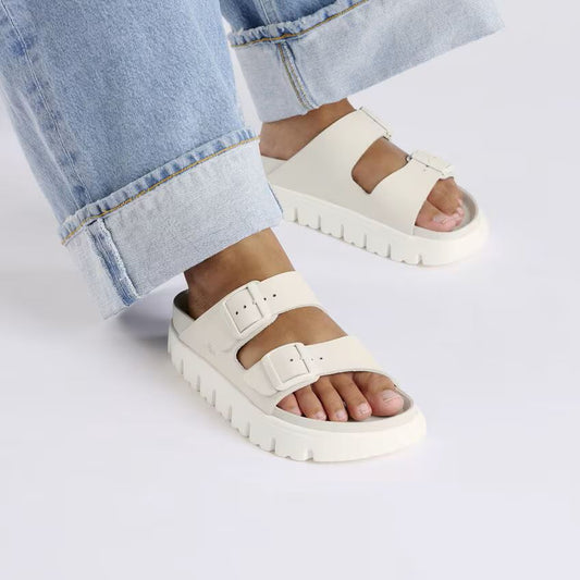 BIRKENSTOCK ARIZONA CHUNKY LEATHER | EGGSHELL