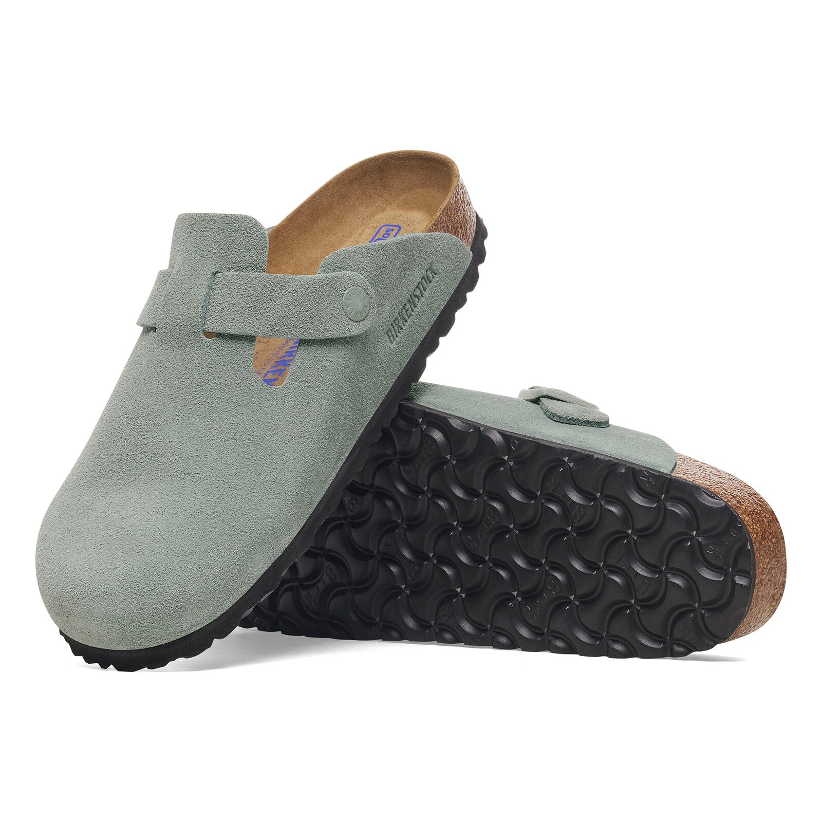 BIRKENSTOCK BOSTON SOFT FOOTBED SUEDE | PURE SAGE