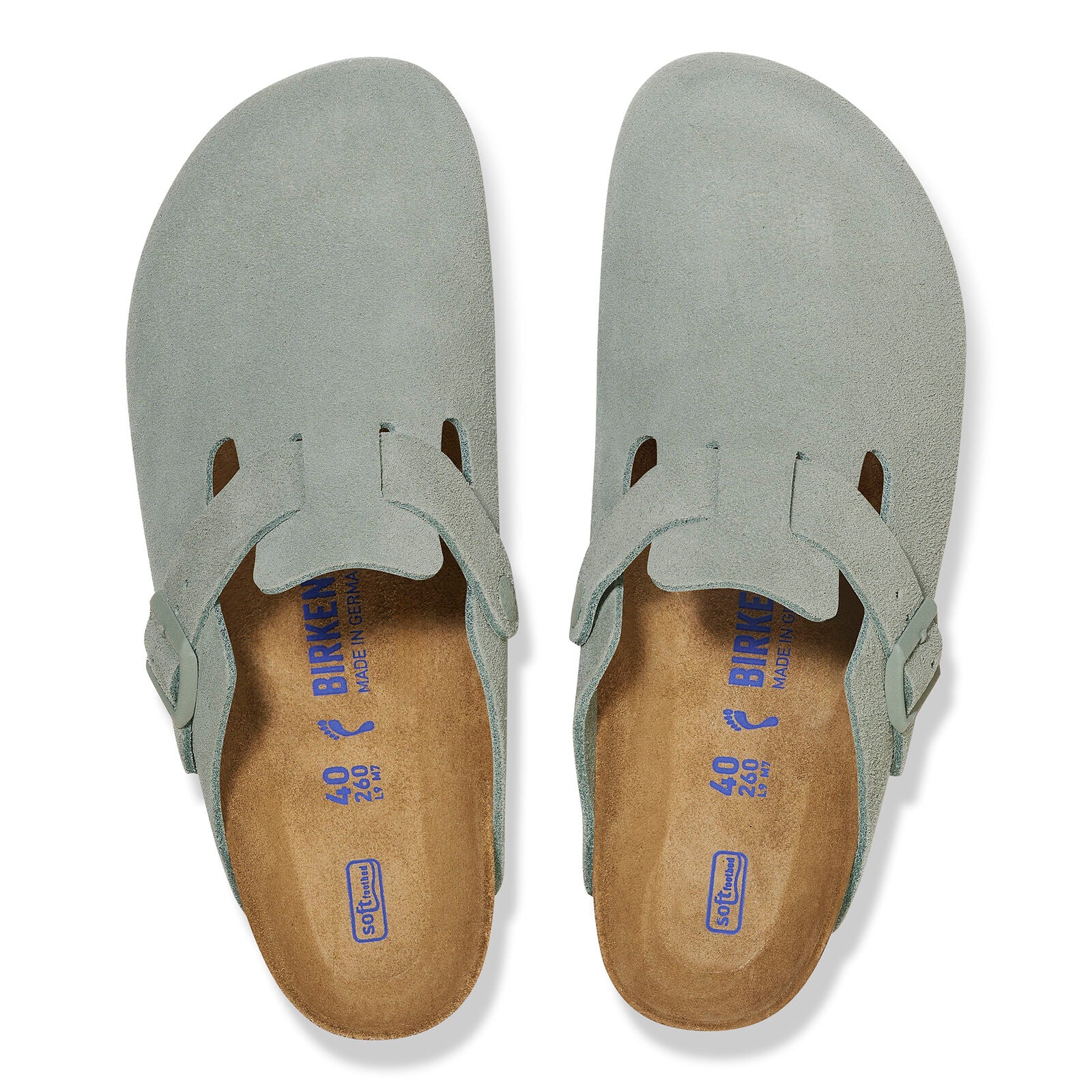 BIRKENSTOCK BOSTON SOFT FOOTBED SUEDE | PURE SAGE