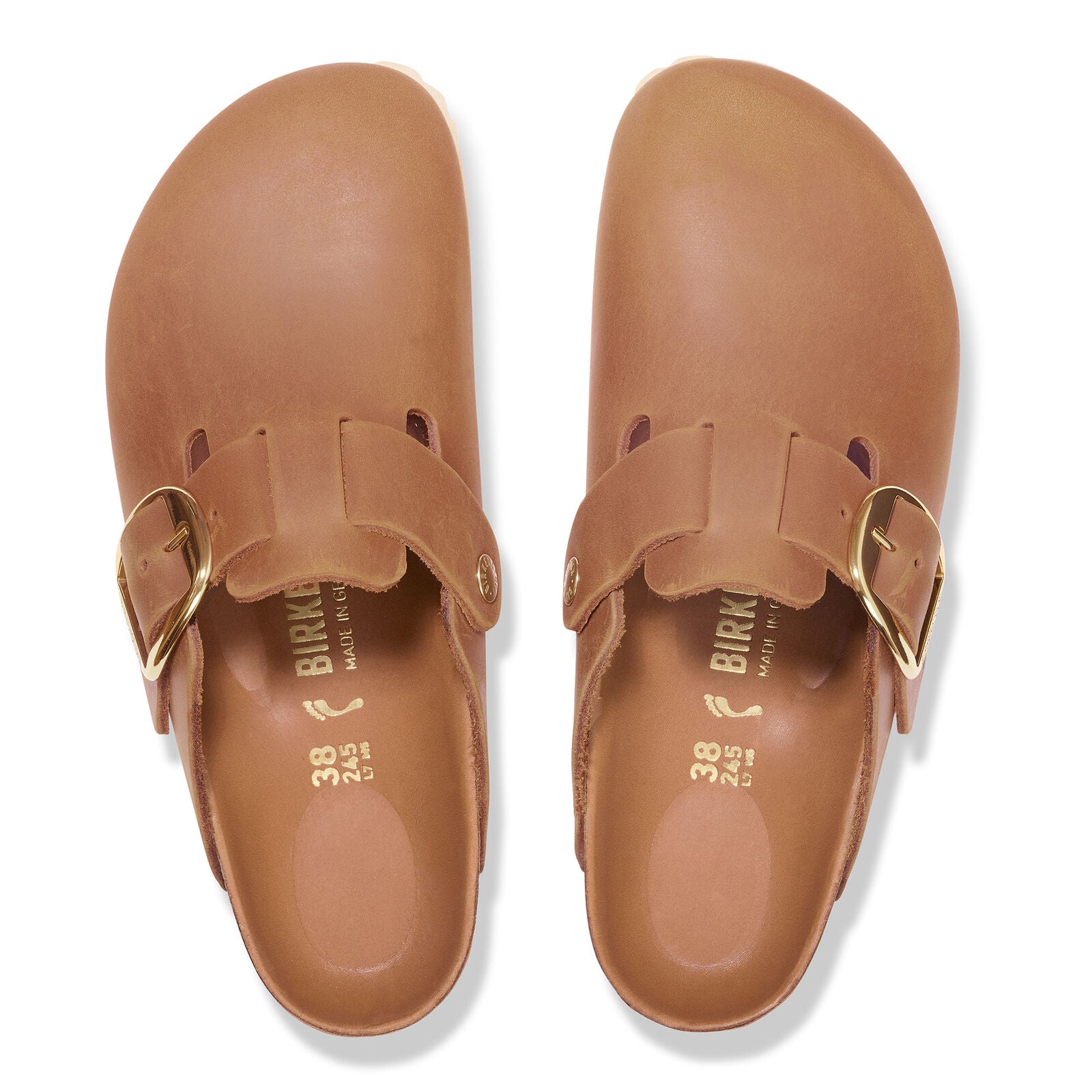 BIRKENSTOCK BOSTON BIG BUCKLE LEATHER | COGNAC
