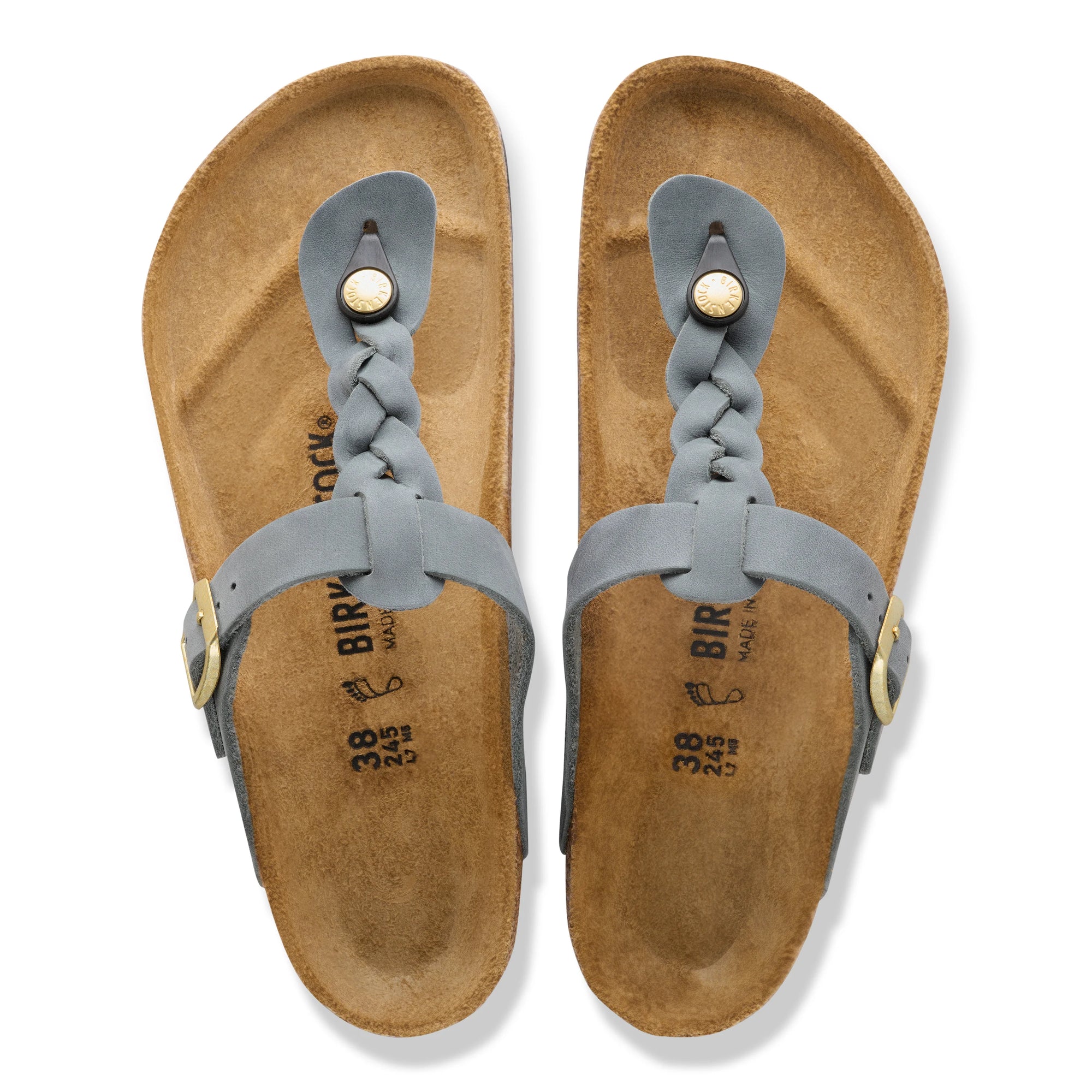 BIRKENSTOCK GIZEH BRAIDED LEATHER | BASALT GRAY