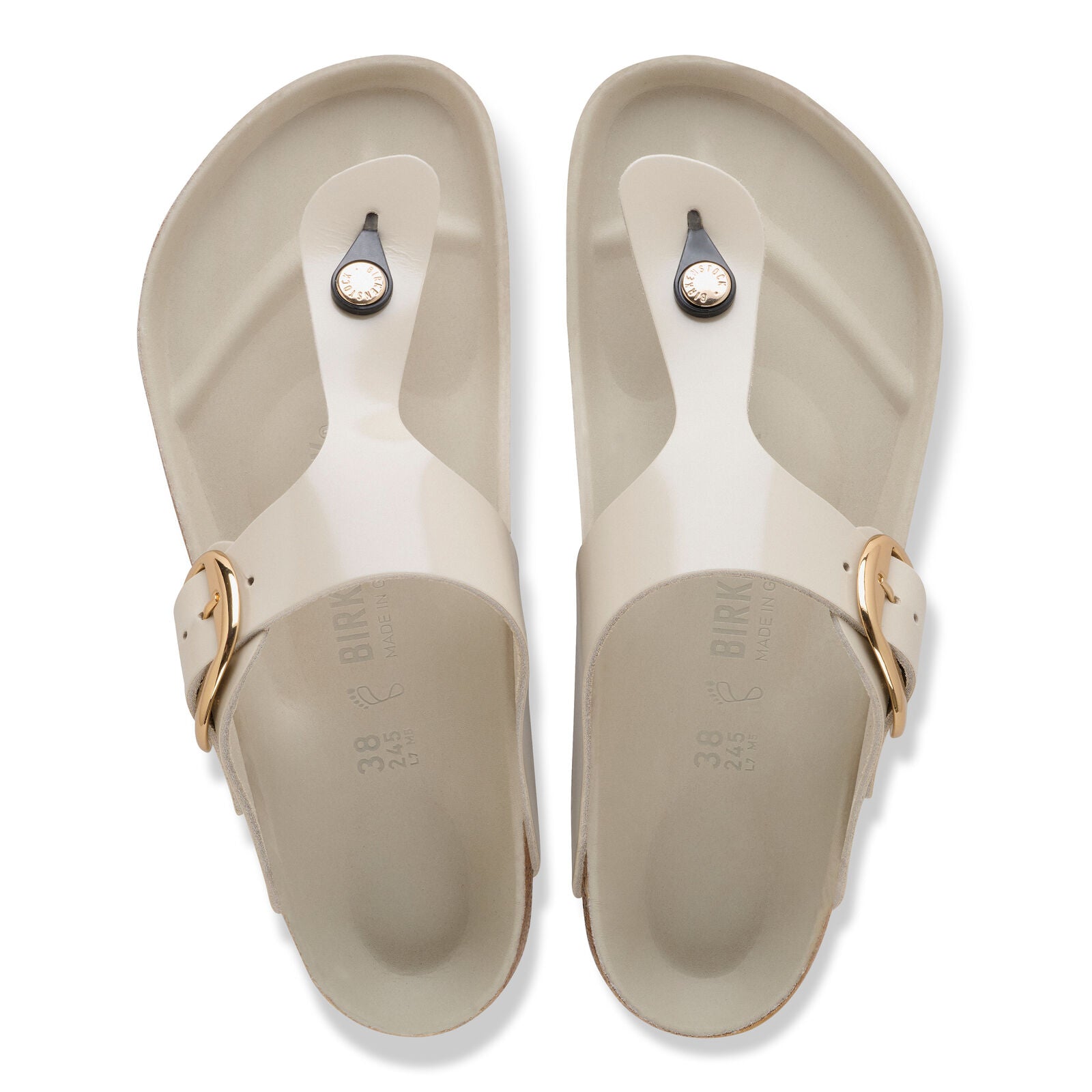 BIRKENSTOCK GIZEH BIG BUCKLE HIGH SHINE | OYSTER