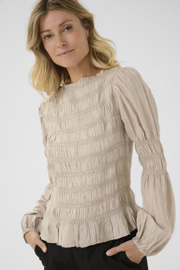 CREAM HENVA BLOUSE | COBBLESTONE