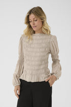 CREAM HENVA BLOUSE | COBBLESTONE