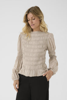 CREAM HENVA BLOUSE | COBBLESTONE