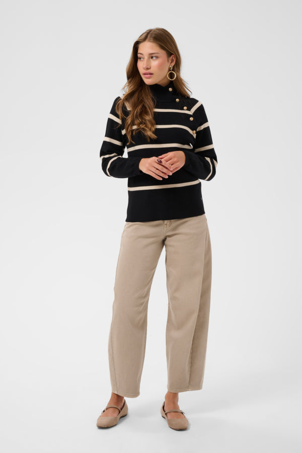 CREAM DELA PULLOVER | BLACK STRIPE