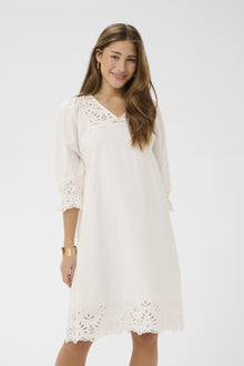 CREAM SELINA DRESS | SNOW WHITE
