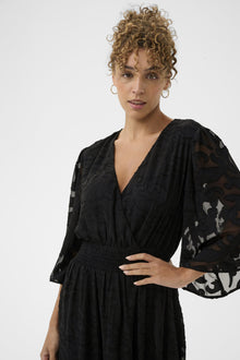 CREAM MISANDRA DRESS | PITCH BLACK