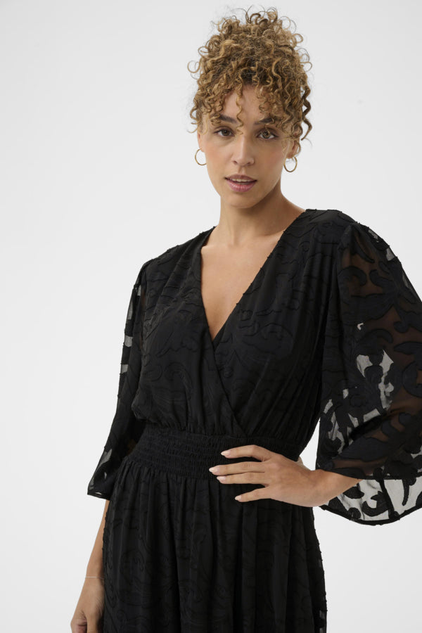 CREAM MISANDRA DRESS | PITCH BLACK