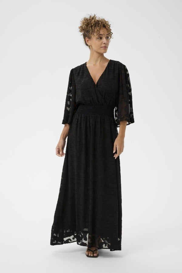 CREAM MISANDRA DRESS | PITCH BLACK