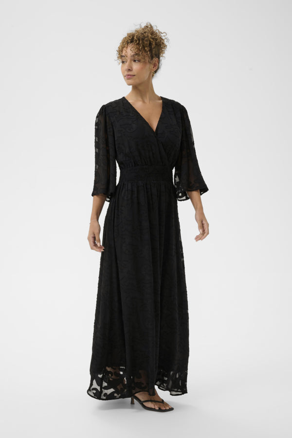 CREAM MISANDRA DRESS | PITCH BLACK
