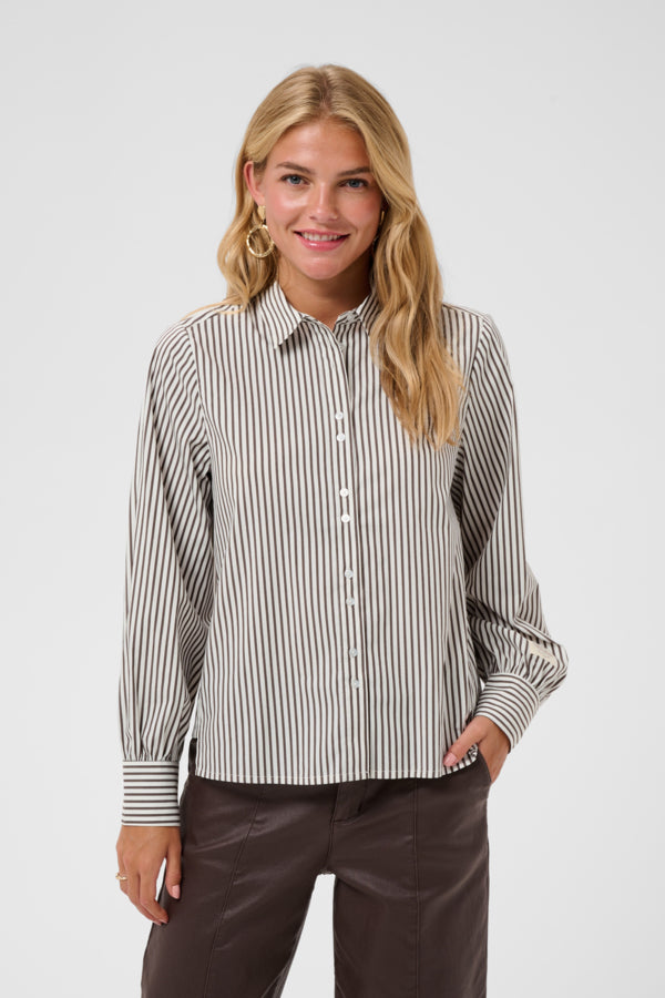 CREAM MIRA SHIRT | JAVA STRIPE