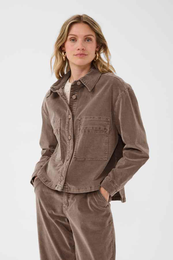 CREAM BRADY SHIRTJACKET | BROWN LENTIL