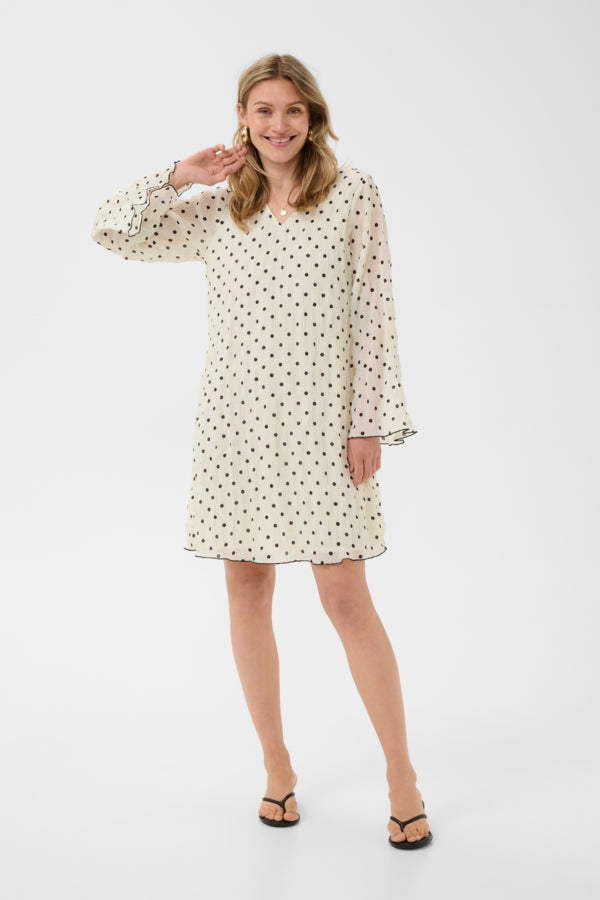 CREAM LONNA DRESS | DOTTED