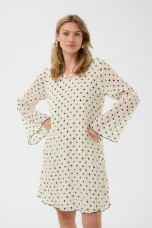 CREAM LONNA DRESS | DOTTED