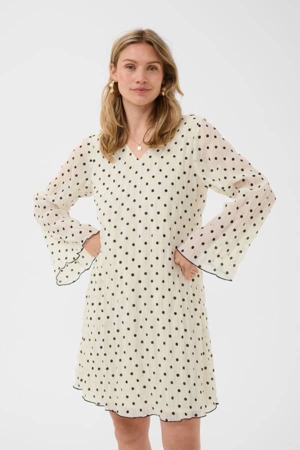 CREAM LONNA DRESS | DOTTED