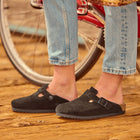 BIRKENSTOCK BOSTON SOFT FOOTBED SUEDE | BLACK