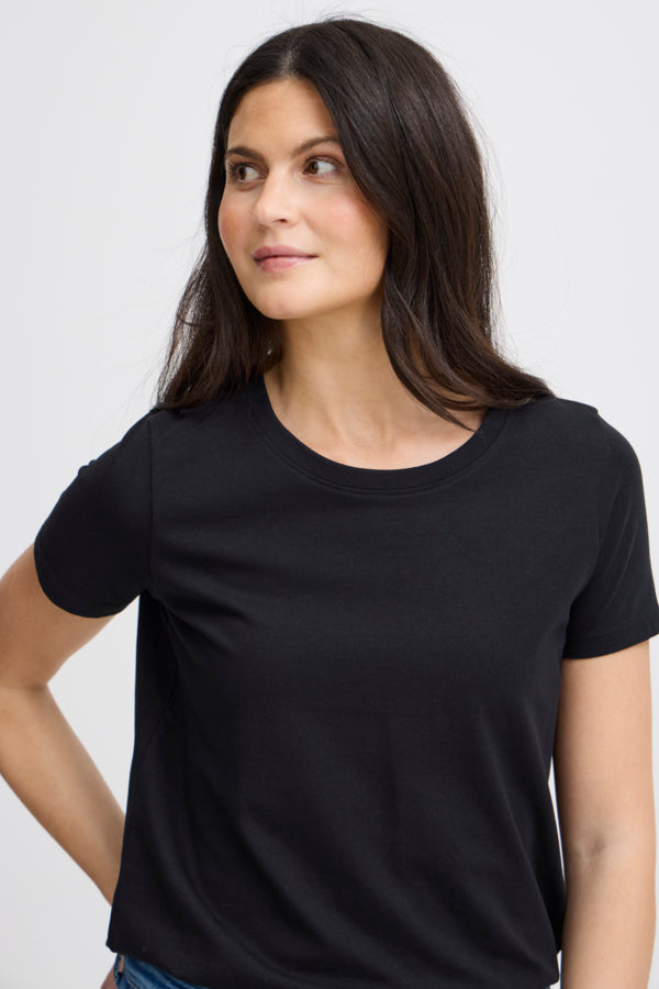 FRANSA ZASHOULDER TEE | BLACK