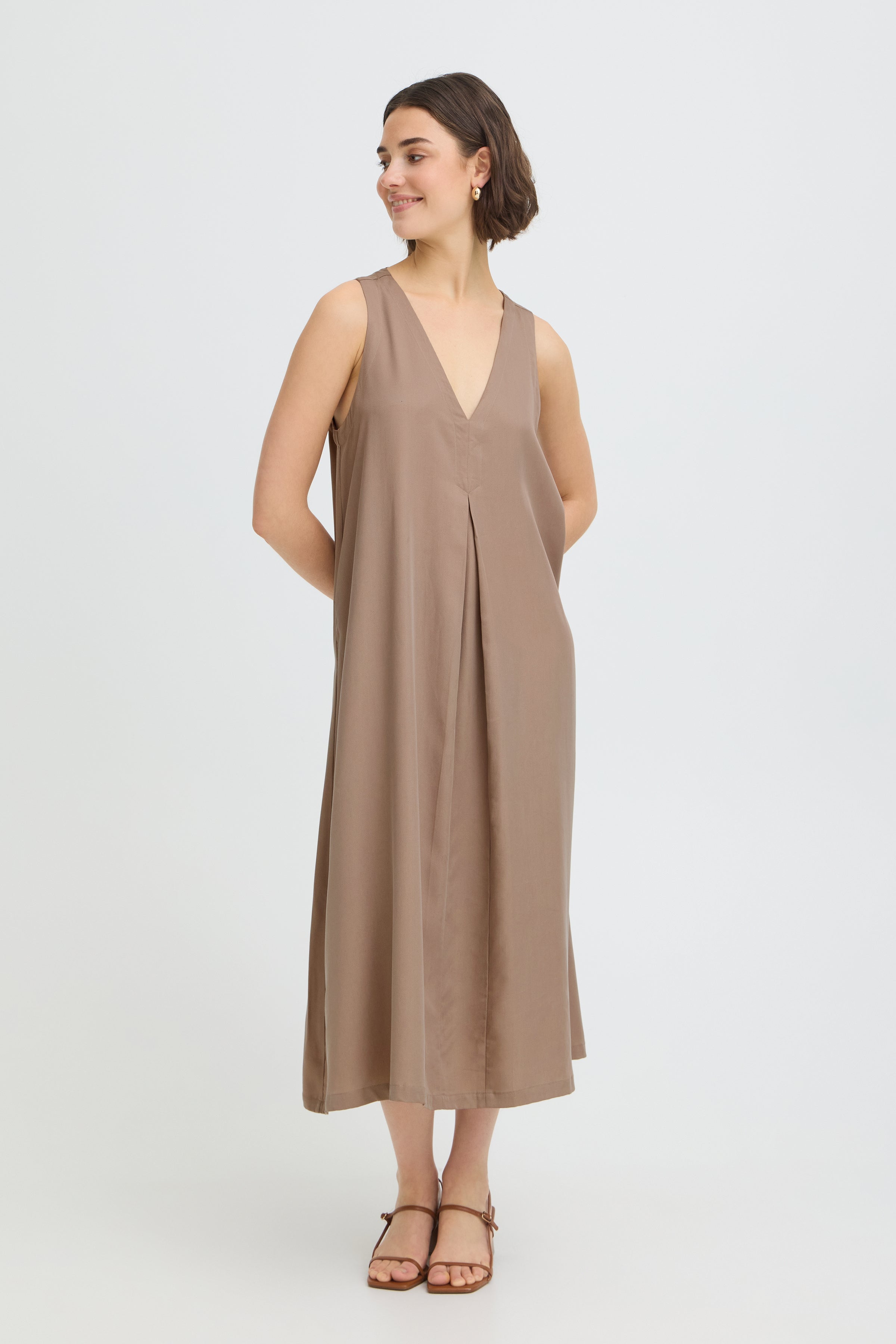FRANSA POSY DRESS | BROWN