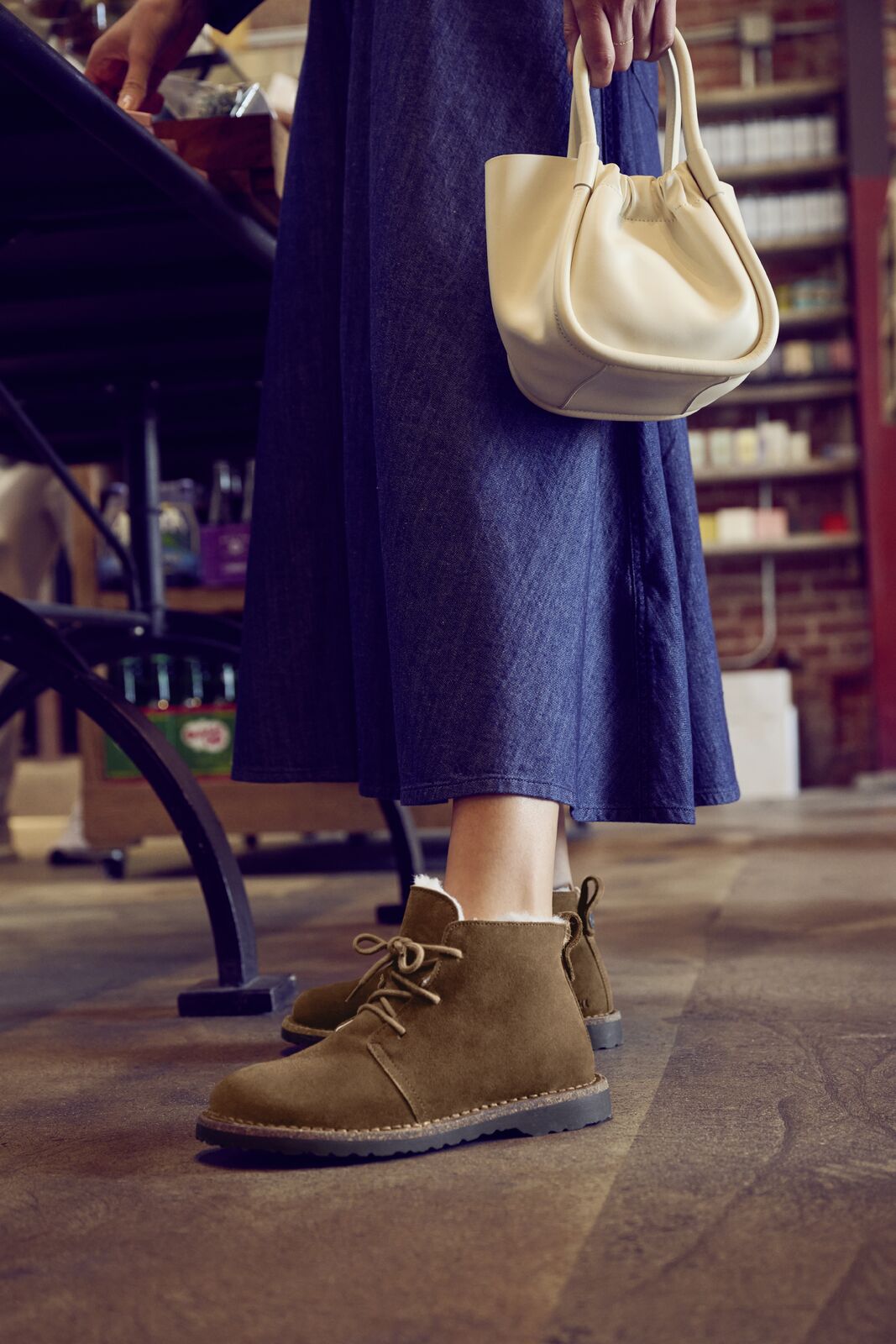 BIRKENSTOCK UPPSALA MID SHEARLING SUEDE | DARK TEA