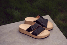 BIRKENSTOCK ALMINA LEATHER/RAFFIA | BLACK