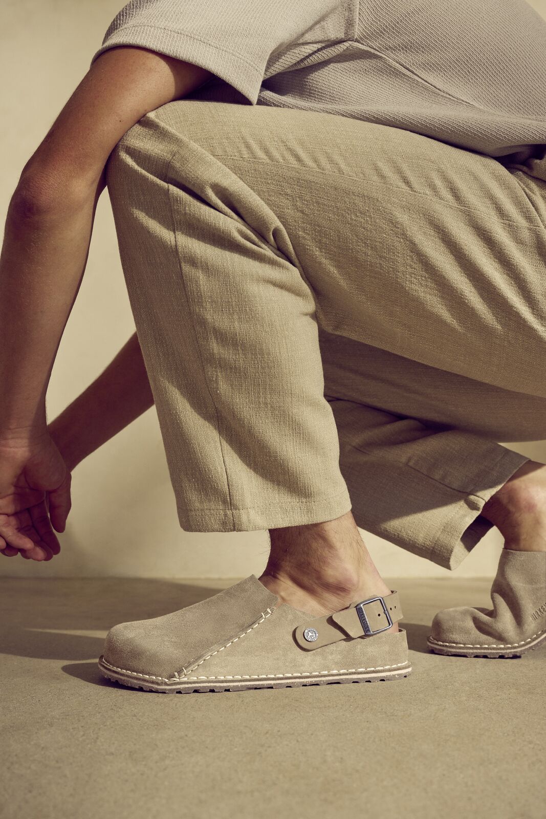 BIRKENSTOCK LUTRY PREMIUM SUEDE | GRAY TAUPE – THE HEN HOUSE