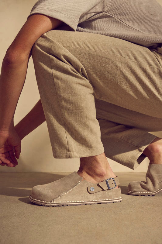 BIRKENSTOCK LUTRY PREMIUM SUEDE | GRAY TAUPE