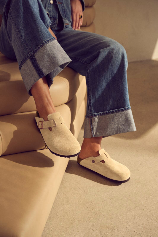 BIRKENSTOCK BOSTON SUEDE | LATTE CREAM