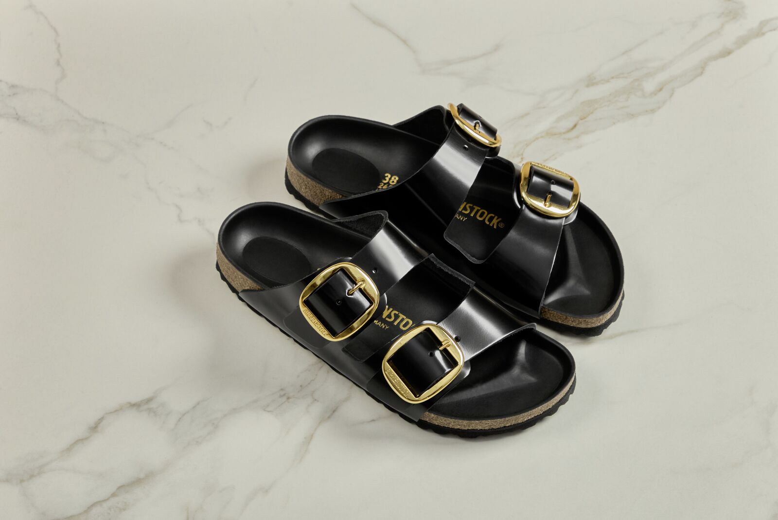 BIRKENSTOCK ARIZONA BIG BUCKLE HIGH SHINE | BLACK