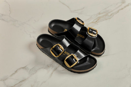 BIRKENSTOCK ARIZONA BIG BUCKLE HIGH SHINE | BLACK
