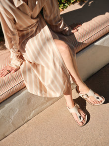 BIRKENSTOCK GIZEH BIG BUCKLE HIGH SHINE | OYSTER