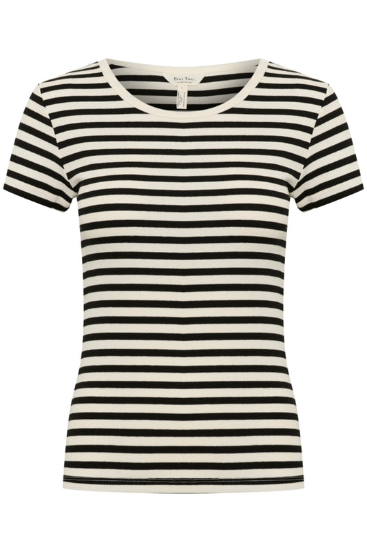 PART TWO ROCHELLE TEE | BLACK STRIPE