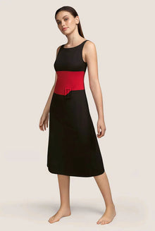 SARDA BEAUVOIR DRESS | BLACK/RED