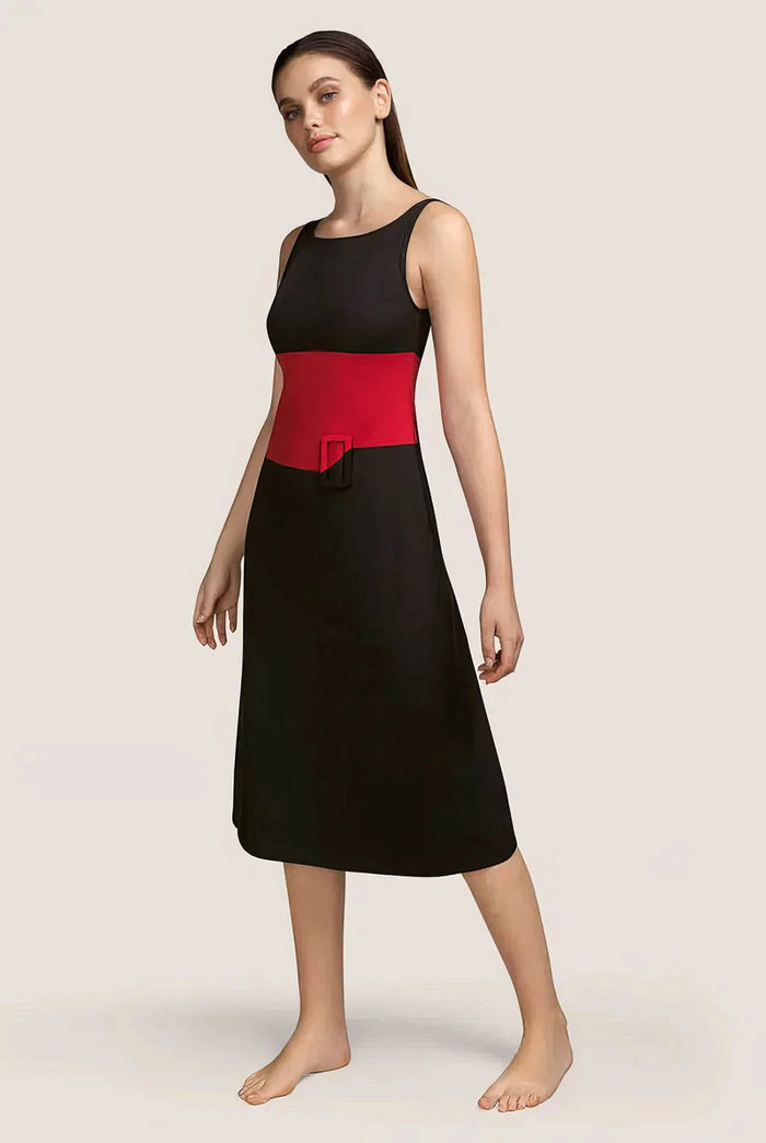 SARDA BEAUVOIR DRESS | BLACK/RED